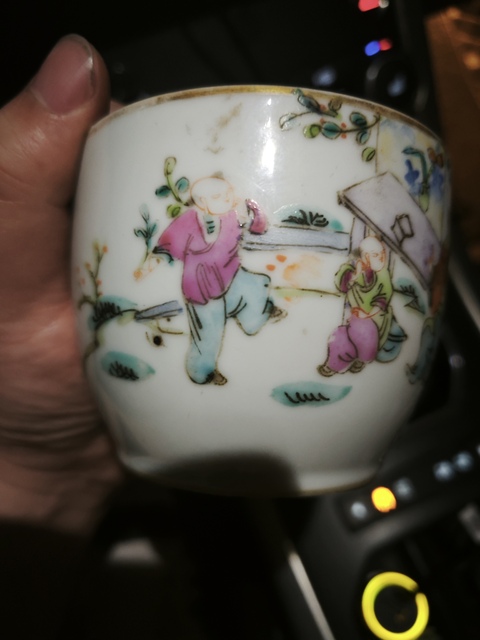 古玩陶瓷粉彩仕女嬰戲圖蓋缸真品鑒賞圖