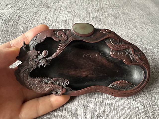 古玩雜項雕龍紋水洗真品鑒賞圖