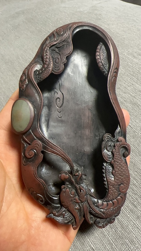古玩雜項雕龍紋水洗真品鑒賞圖