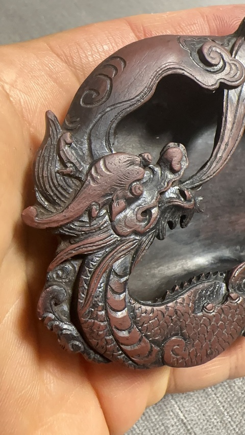 古玩雜項雕龍紋水洗真品鑒賞圖