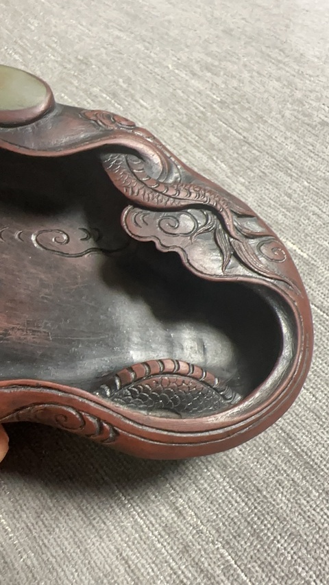 古玩雜項雕龍紋水洗真品鑒賞圖