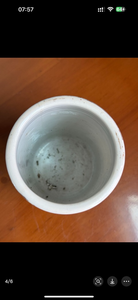 古玩陶瓷粉彩人物故事筆筒真品鑒賞圖