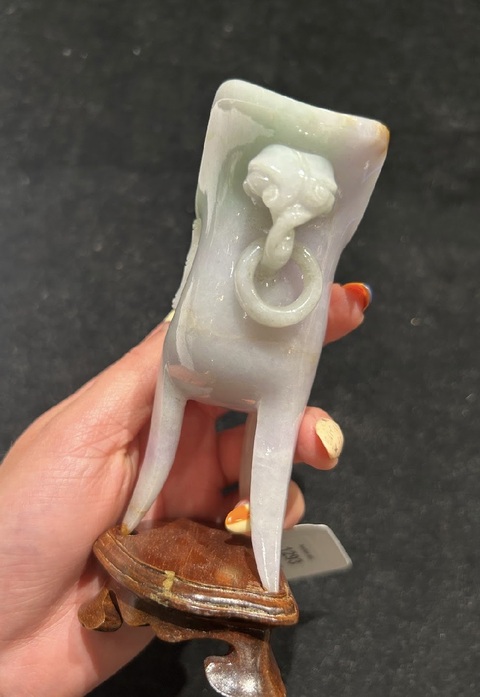 古玩玉器翡翠爵杯真品鑒賞圖