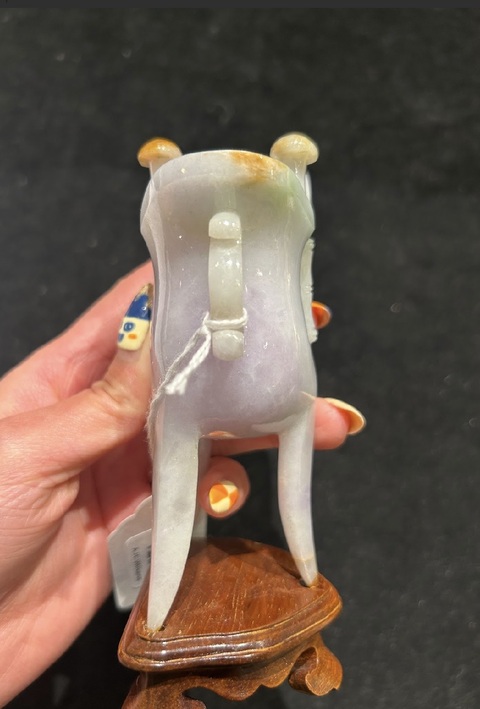 古玩玉器翡翠爵杯真品鑒賞圖