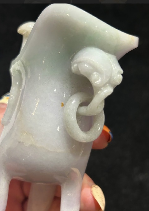 古玩玉器翡翠爵杯真品鑒賞圖