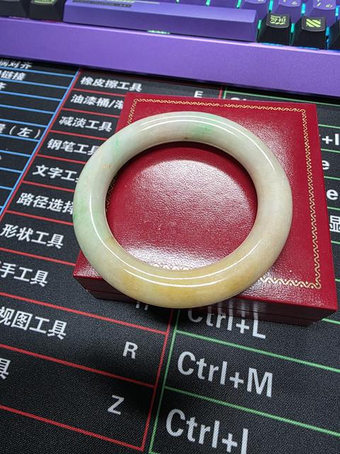 古玩玉器天然翡翠手鐲真品鑒賞圖