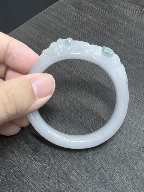 古玩玉器天然翡翠手鐲真品鑒賞圖