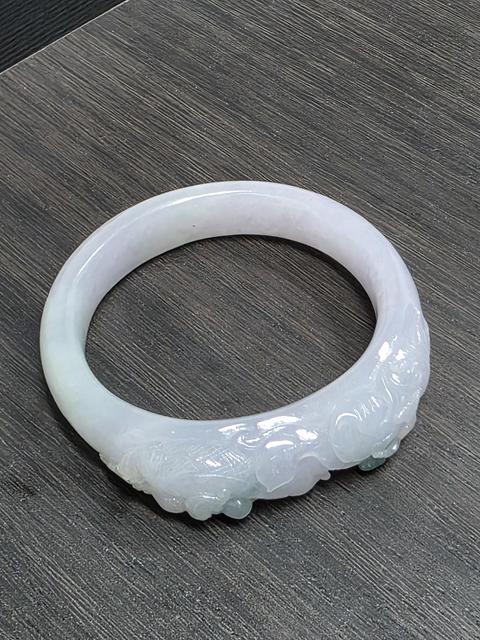 古玩玉器天然翡翠手鐲真品鑒賞圖