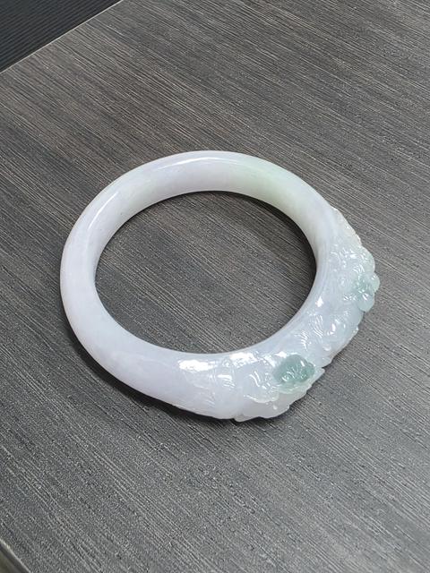 古玩玉器天然翡翠手鐲真品鑒賞圖