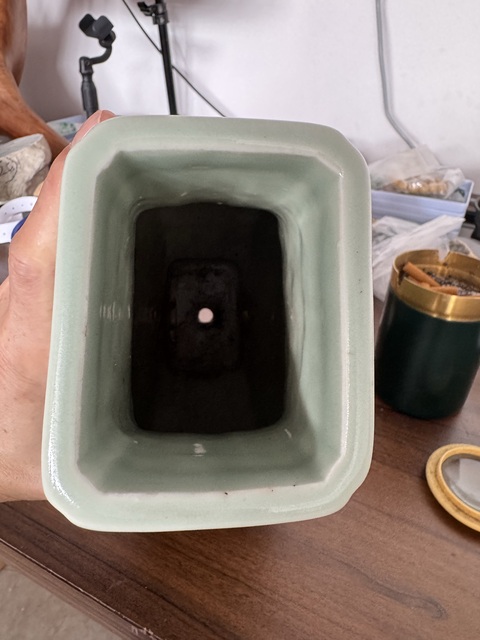 古玩陶瓷豆青釉慣耳尊真品鑒賞圖