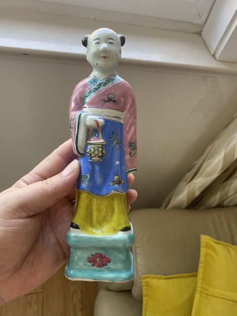 古玩陶瓷藍(lán)采和粉彩塑像真品鑒賞圖