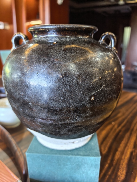 古玩陶瓷鞏縣窯黑釉雙系罐真品鑒賞圖