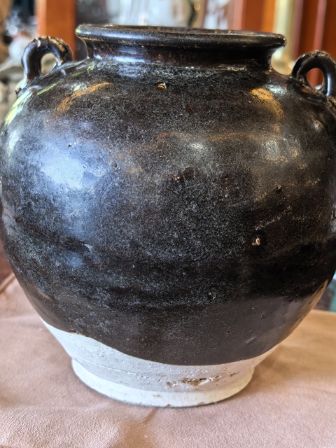 古玩陶瓷鞏縣窯黑釉雙系罐真品鑒賞圖