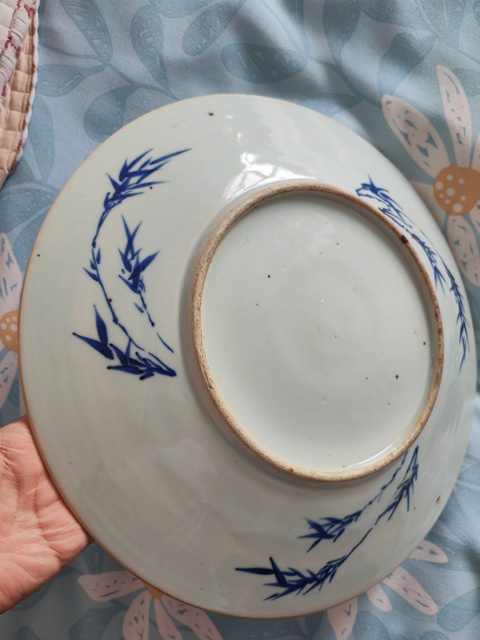 古玩陶瓷人物紋青花盤真品鑒賞圖