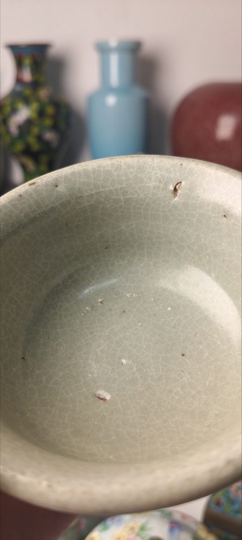 古玩陶瓷龍泉高足杯真品鑒賞圖