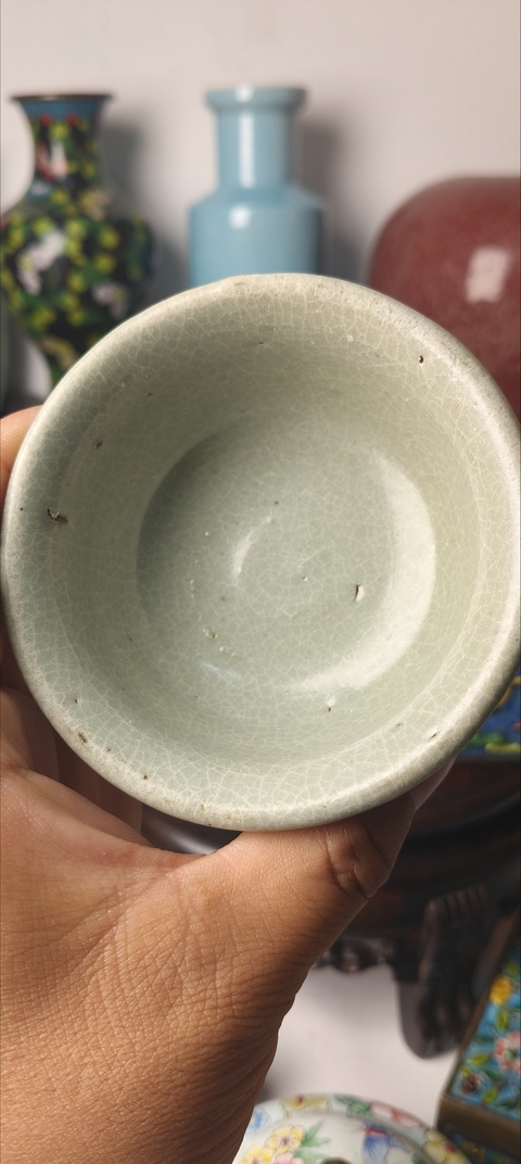 古玩陶瓷龍泉高足杯真品鑒賞圖
