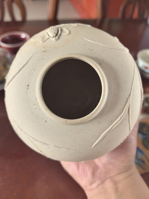 古玩陶瓷素胎生瓷貼塑一路連科罐真品鑒賞圖
