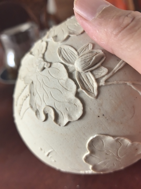 古玩陶瓷素胎生瓷貼塑一路連科罐真品鑒賞圖