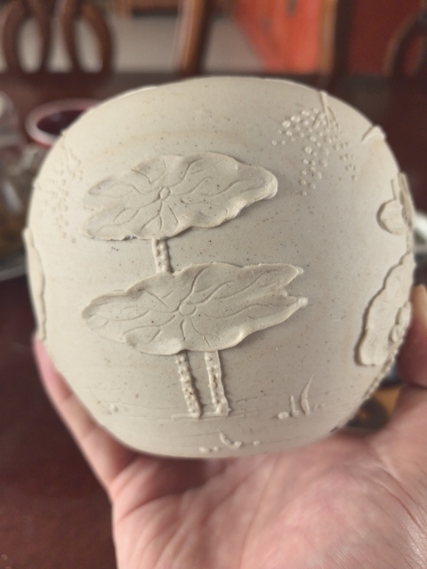 古玩陶瓷素胎生瓷貼塑一路連科罐真品鑒賞圖