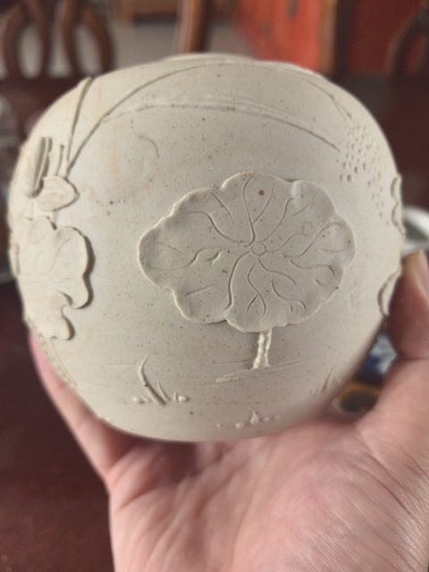 古玩陶瓷素胎生瓷貼塑一路連科罐真品鑒賞圖