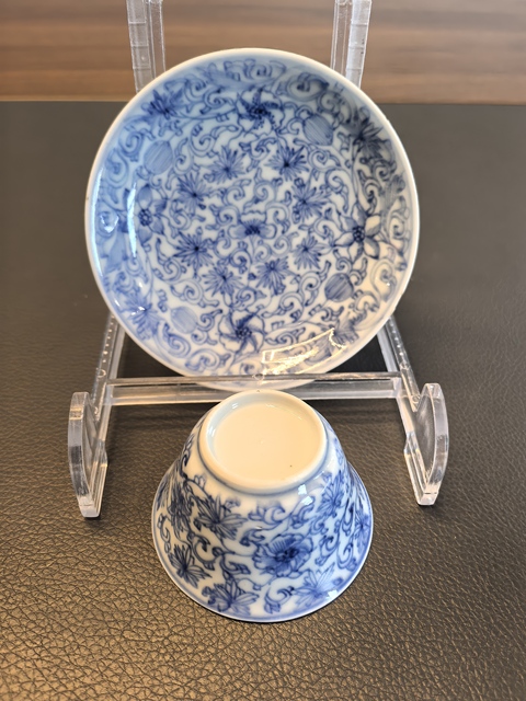古玩陶瓷康熙頂級淡描青花杯碟拍賣,當(dāng)前價格2680元