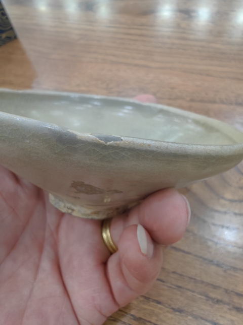 古玩陶瓷越窯青瓷茶盞真品鑒賞圖