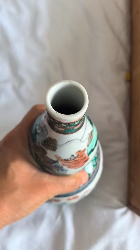 古玩陶瓷五彩人物故事紋葫蘆瓶真品鑒賞圖