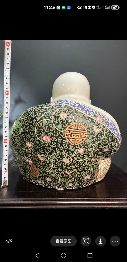 古玩陶瓷彌勒佛粉彩塑像真品鑒賞圖