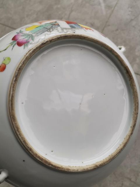 古玩陶瓷粉彩博古花卉紋一品鍋真品鑒賞圖