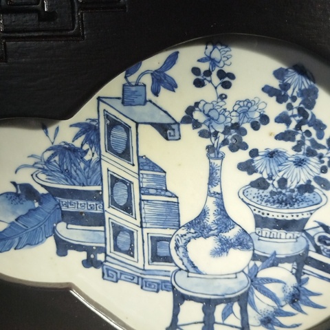 古玩陶瓷青花博古圖瓷板拍賣，當前價格4500元