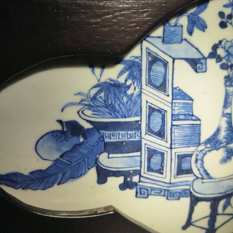 古玩陶瓷青花博古圖瓷板拍賣，當前價格4500元