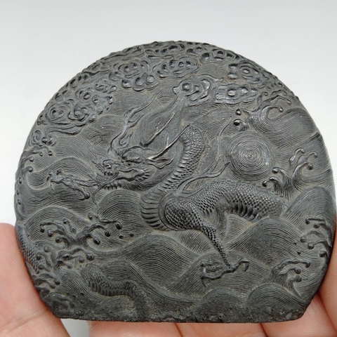 古玩雜項龍紋墨真品鑒賞圖