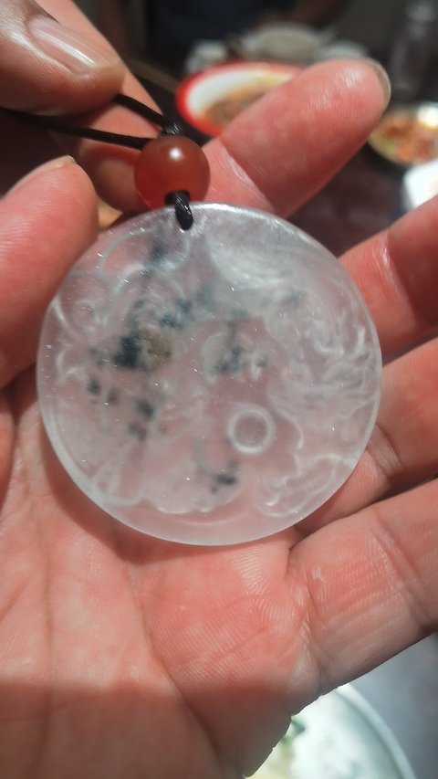 古玩玉器水沫玉雕“龍鳳牌”真品鑒賞圖