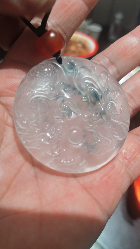 古玩玉器水沫玉雕“龍鳳牌”真品鑒賞圖