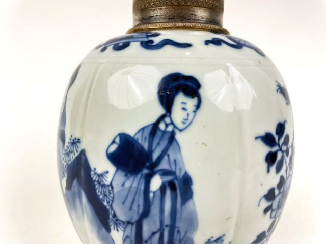 古玩陶瓷清康熙·青花四美圖瓜棱罐拍賣,當(dāng)前價(jià)格3688元