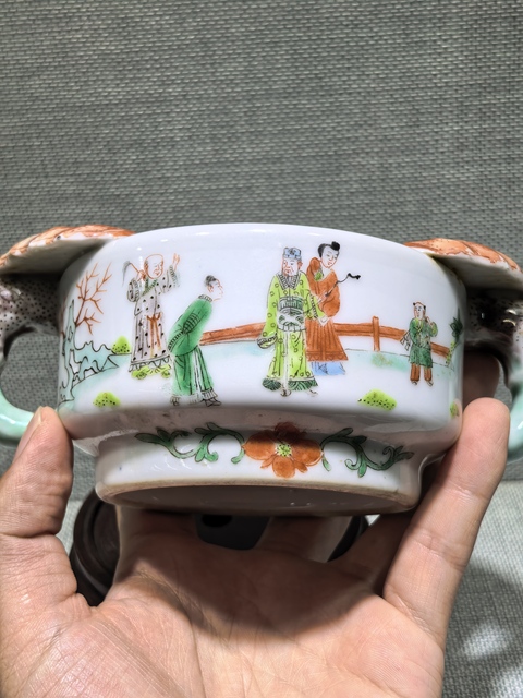 古玩陶瓷五彩人物故事紋水洗拍賣，當前價格11800元