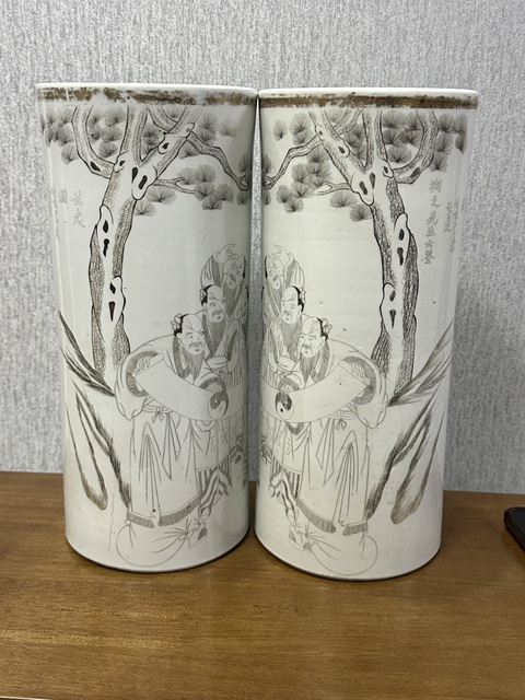古玩陶瓷五老觀太極帽筒真品鑒賞圖
