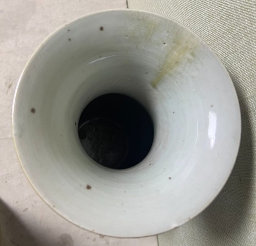 古玩陶瓷粉彩桃紋賞瓶真品鑒賞圖