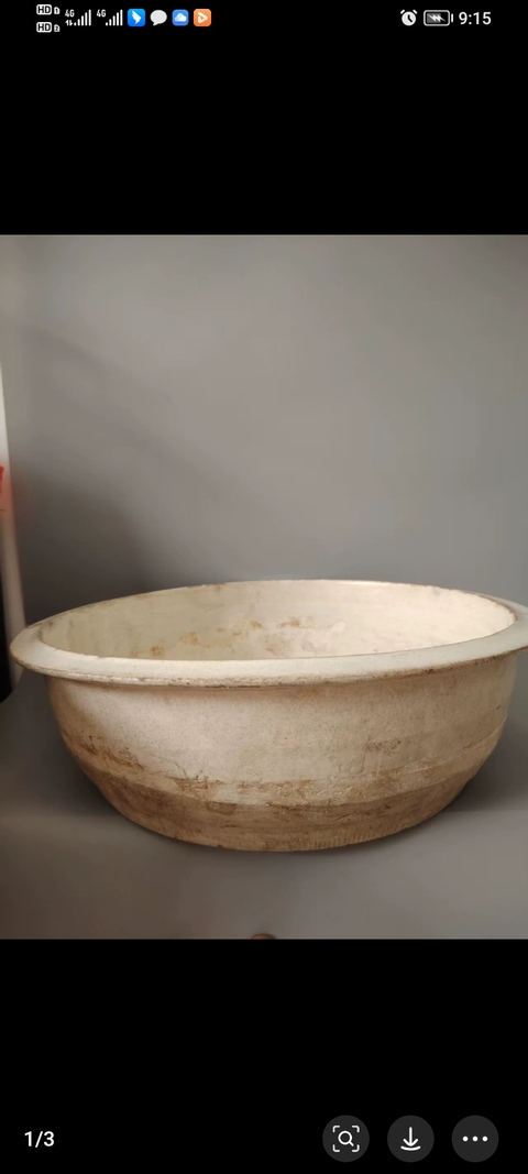 古玩陶瓷宋代磁州窯白釉盆真品鑒賞圖