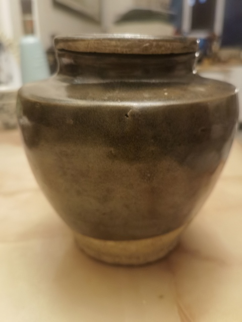 古玩陶瓷磁州窯黑釉蓋罐拍賣(mài),當(dāng)前價(jià)格350元