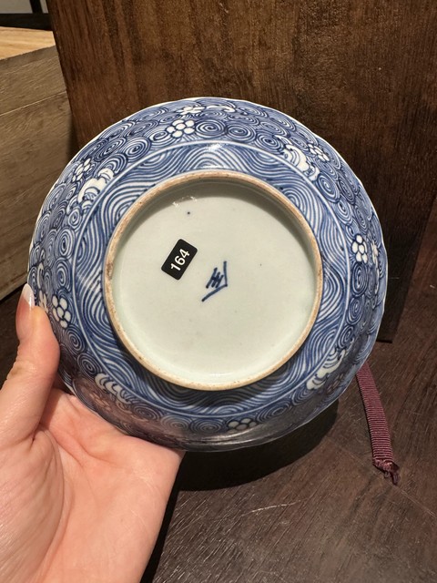 古玩陶瓷明末清初 海水奔馬盤真品鑒賞圖