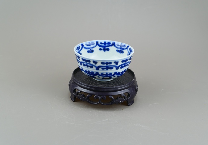 古玩陶瓷青花壽字紋茶圓真品鑒賞圖
