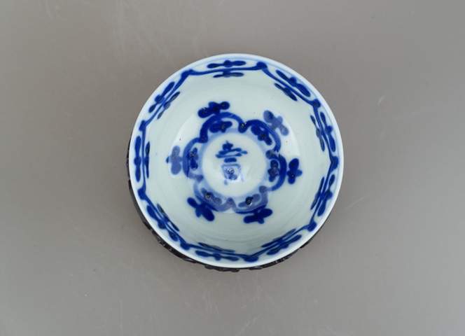 古玩陶瓷青花壽字紋茶圓真品鑒賞圖