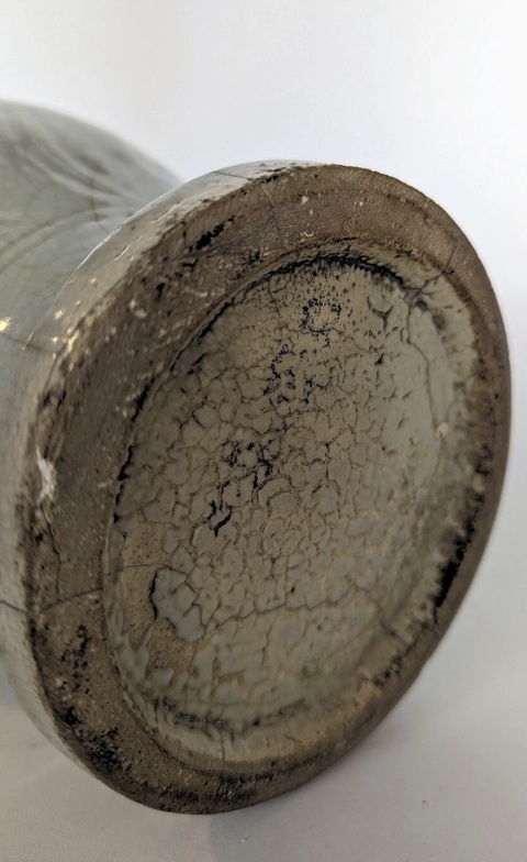 古玩陶瓷青白釉刻花紋瓶真品鑒賞圖