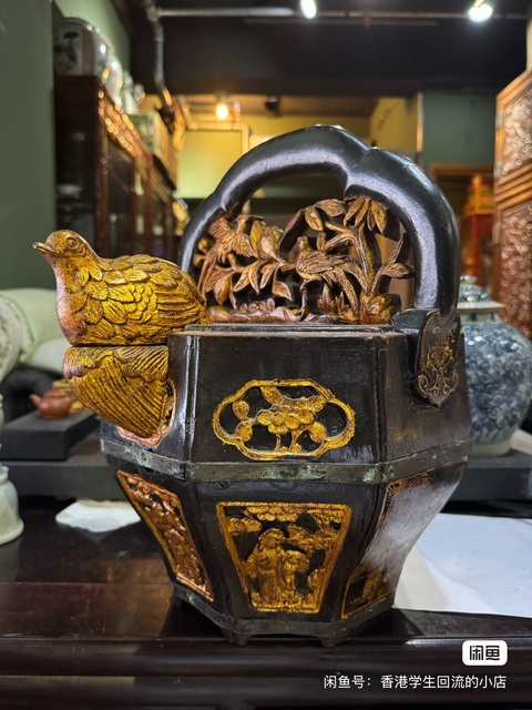 古玩雜項食物提桶真品鑒賞圖