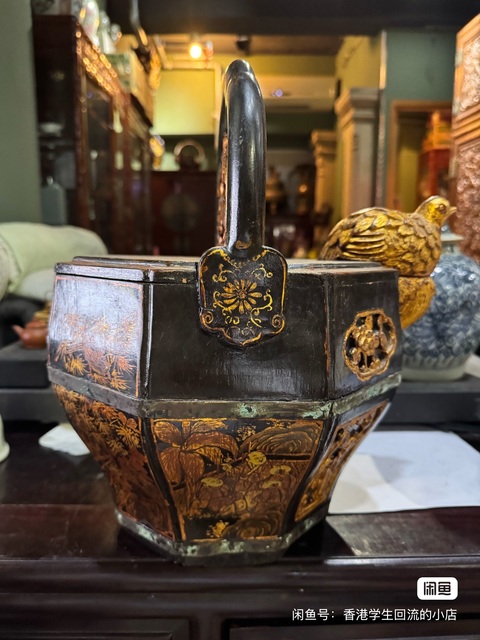 古玩雜項食物提桶真品鑒賞圖