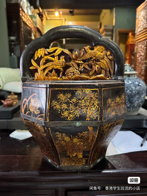 古玩雜項食物提桶真品鑒賞圖