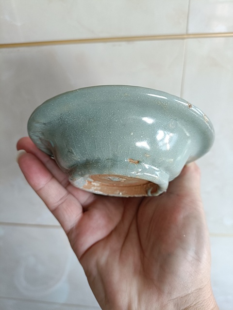 古玩陶瓷元代龍泉青瓷圓口洗拍賣,當前價格3980元
