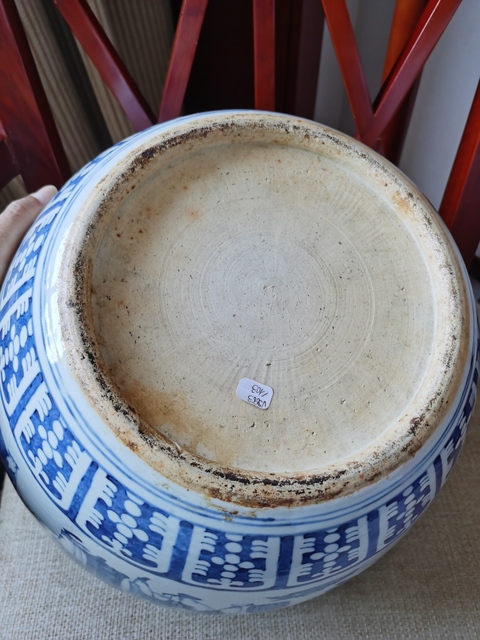 古玩陶瓷青花人物故事卷缸真品鑒賞圖