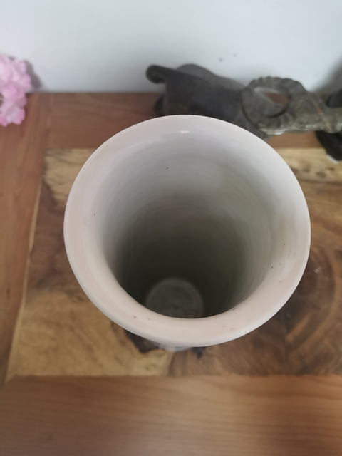 古玩陶瓷三娘教子圖青花花觚真品鑒賞圖